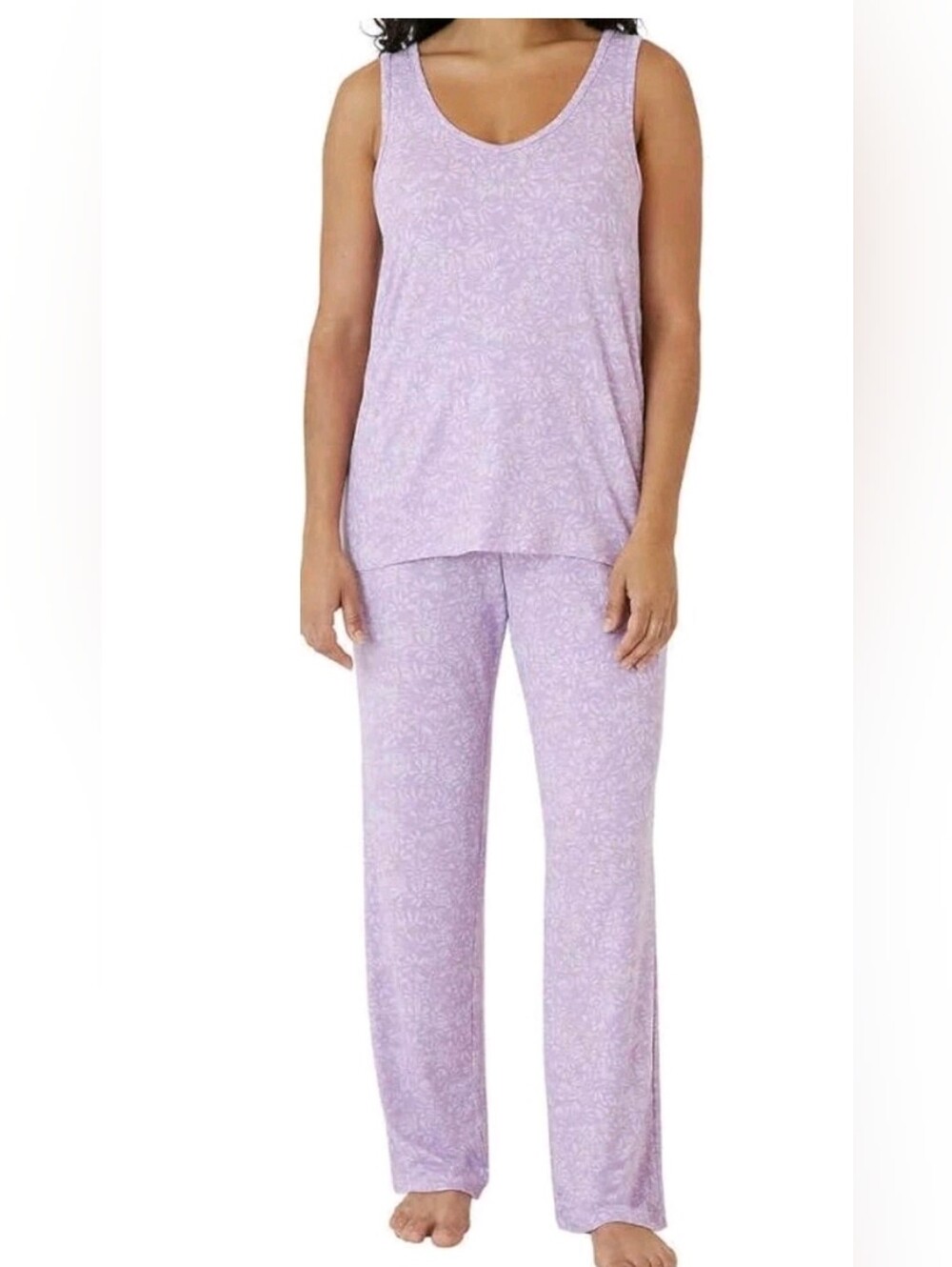 Eddie Bauer Women's Lavender Floral Tank and Pajama Pants Set Size Small NWT